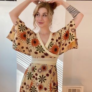 Butterfly Sleeve Hippie Dress